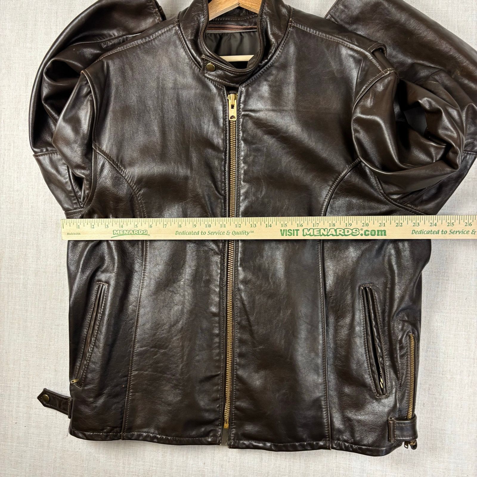 Vintage VTG 70s Brown Leather Motorcycle Talon Zipper Sz 52 Jacket Size US XL / EU 56 / 4 - 9 Thumbnail