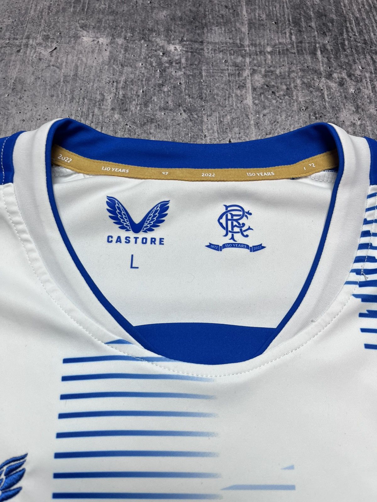 Castore Rangers 150 Years Jersey Football Shirt White Men Size L Size US L / EU 52-54 / 3 - 7 Thumbnail