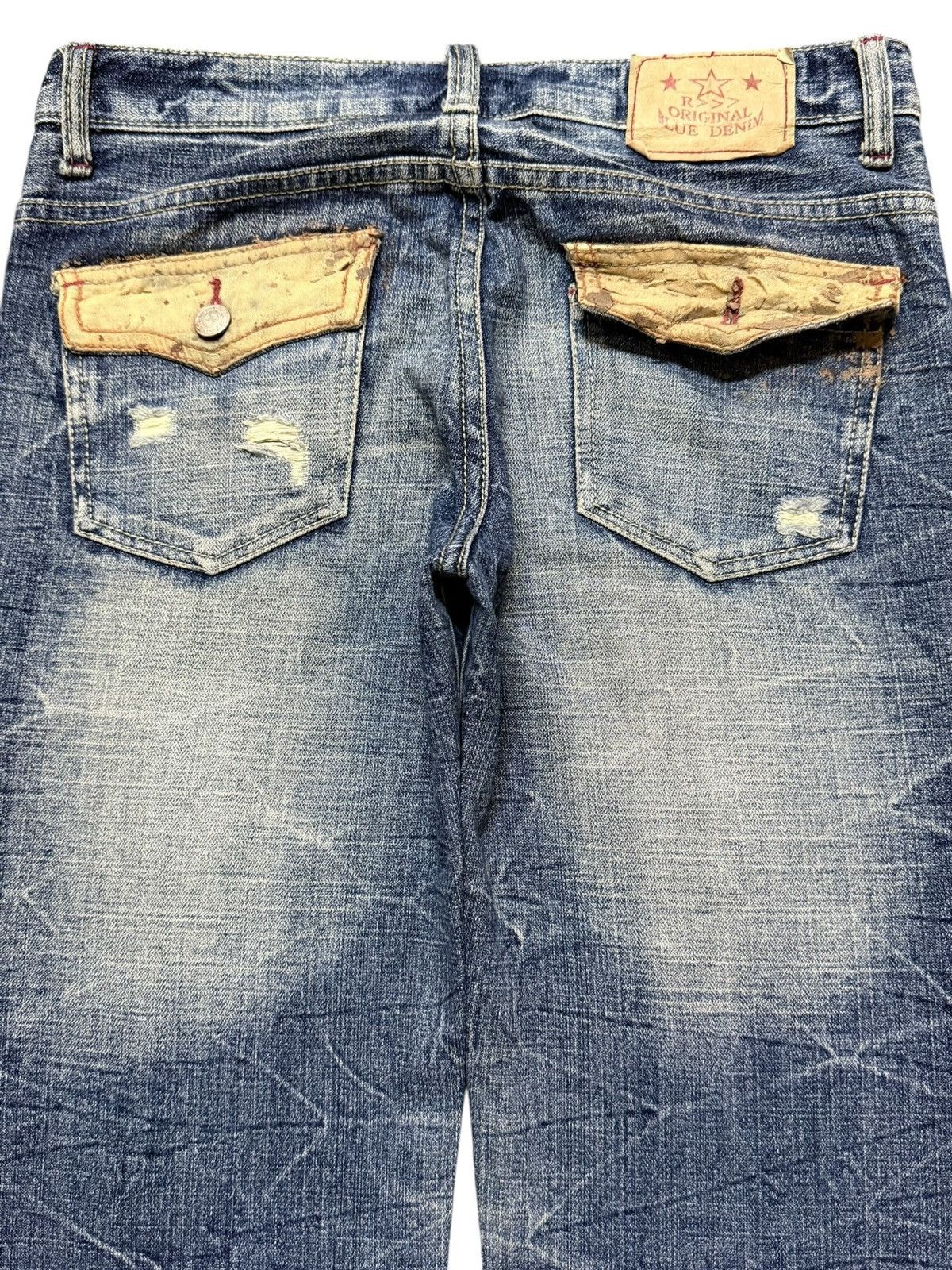 KMRii Vintage Japanese Brand Faded Thunder Wash Distress Loose Fit Size US 30 / EU 46 - 5 Thumbnail