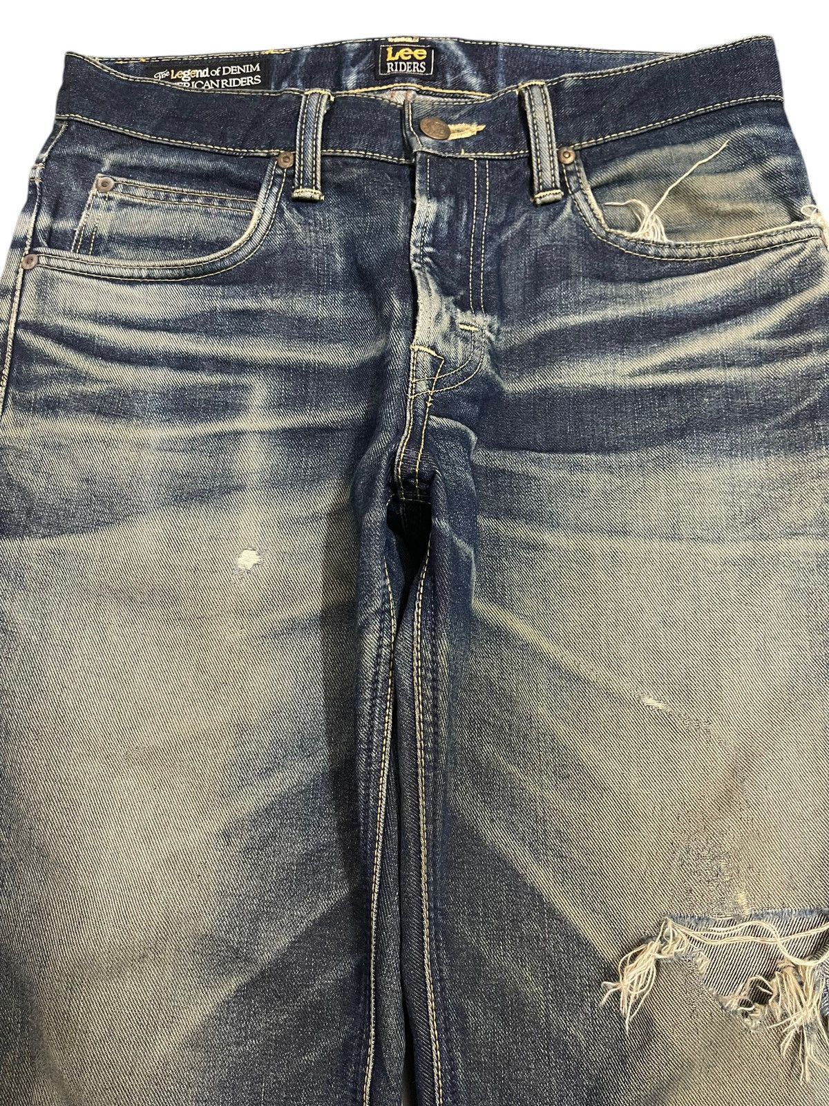 Lee Vintage 90s Lee Blue Faded Wash Style Distressed Jeans Size US 30 / EU 46 - 3 Thumbnail