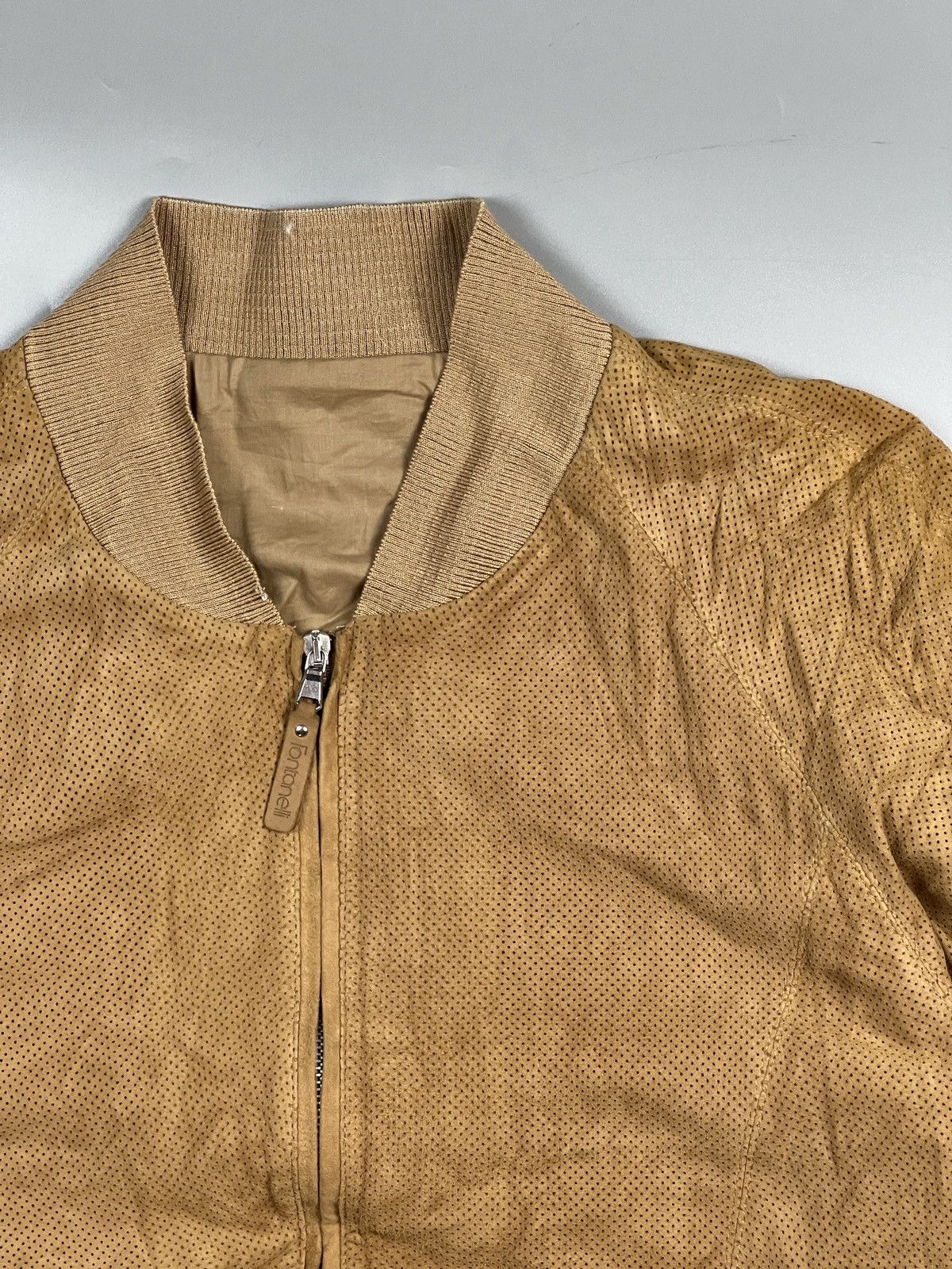 Designer Fontanelli Perforated Suede Jacket (Y0637) Size US XXL / EU 58 / 5 - 3 Thumbnail