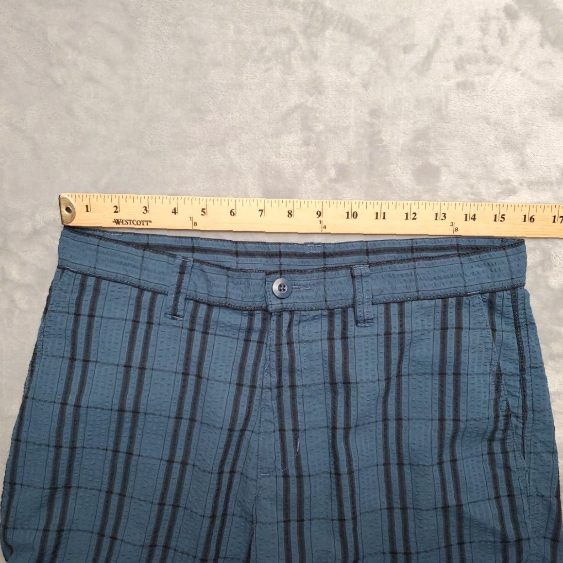 Patagonia Patagonia Shorts Men 31 Blue Flat Front Seersucker Outdoor Hike Bermuda Ocean Nature Plaid Pockets Casual Mens Size US 31 - 5 Thumbnail
