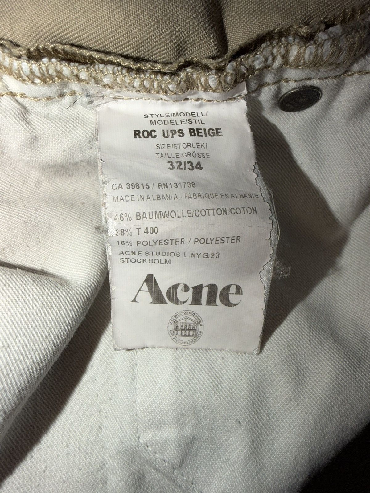 Acne Studios Roc Ups Beige Khaki Pants Size US 32 / EU 48 - 5 Thumbnail