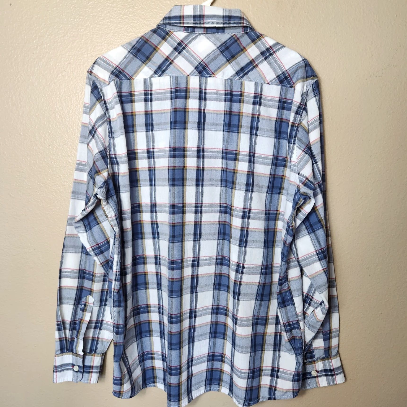 Wrangler Wrangler Shirt Western Pearl Snap Long Sleeve Plaid Size L Blue Cotton Blend Men Regular Pocketed Cowboy Rodeo Classic Size US L / EU 52-54 / 3 - 5 Thumbnail