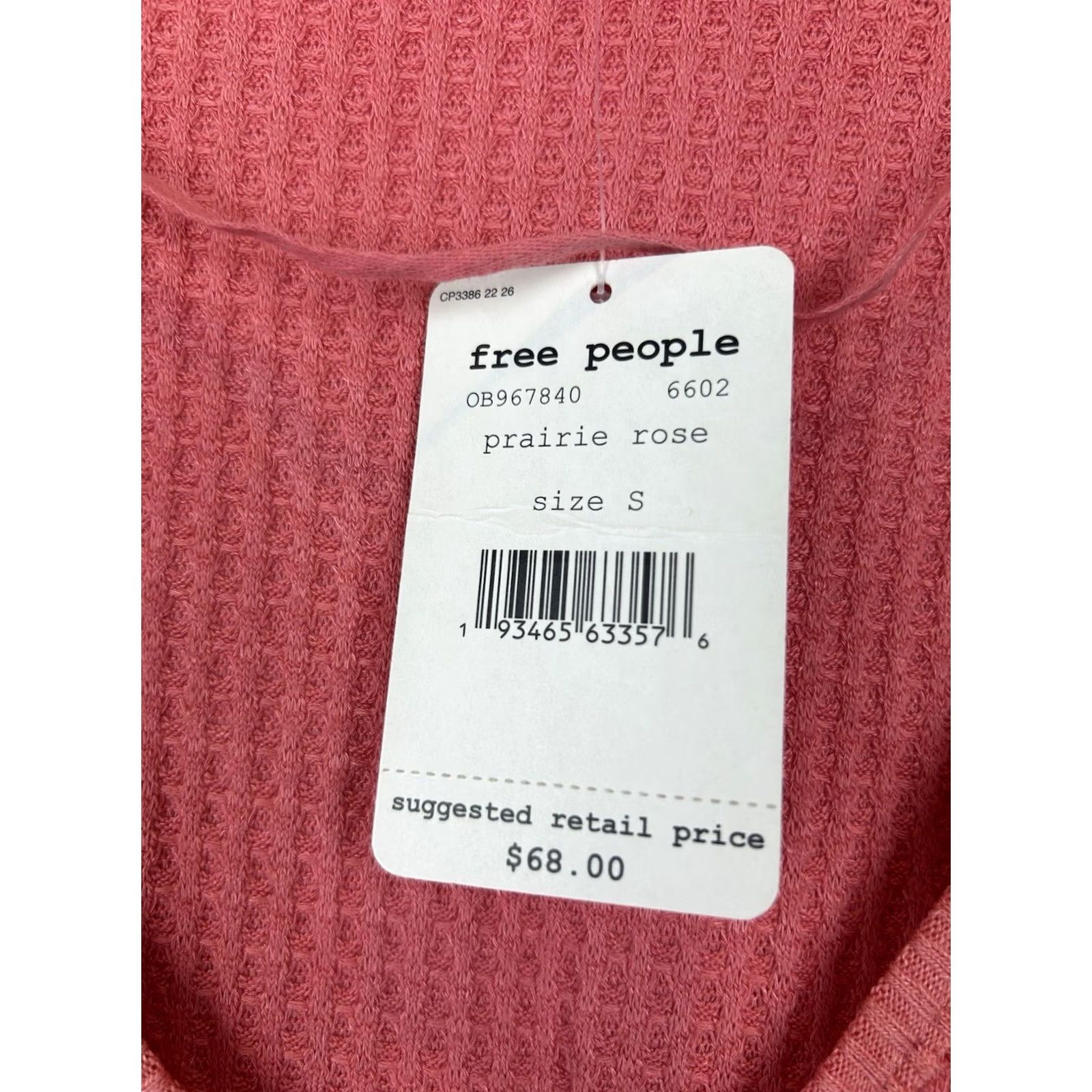 Vintage Free People We The Free Thermal Shirt Small V Neck Oversized Long Sleeve Green Womens Size S / US 4 / IT 40 - 4 Thumbnail