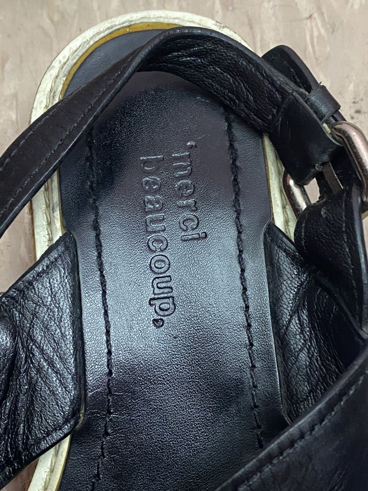 Issey Miyake × Japanese Brand × mercibeaucoup Mercibeaucoup by issey miyake leather black sandal Size US 7 / IT 37 - 3 Thumbnail