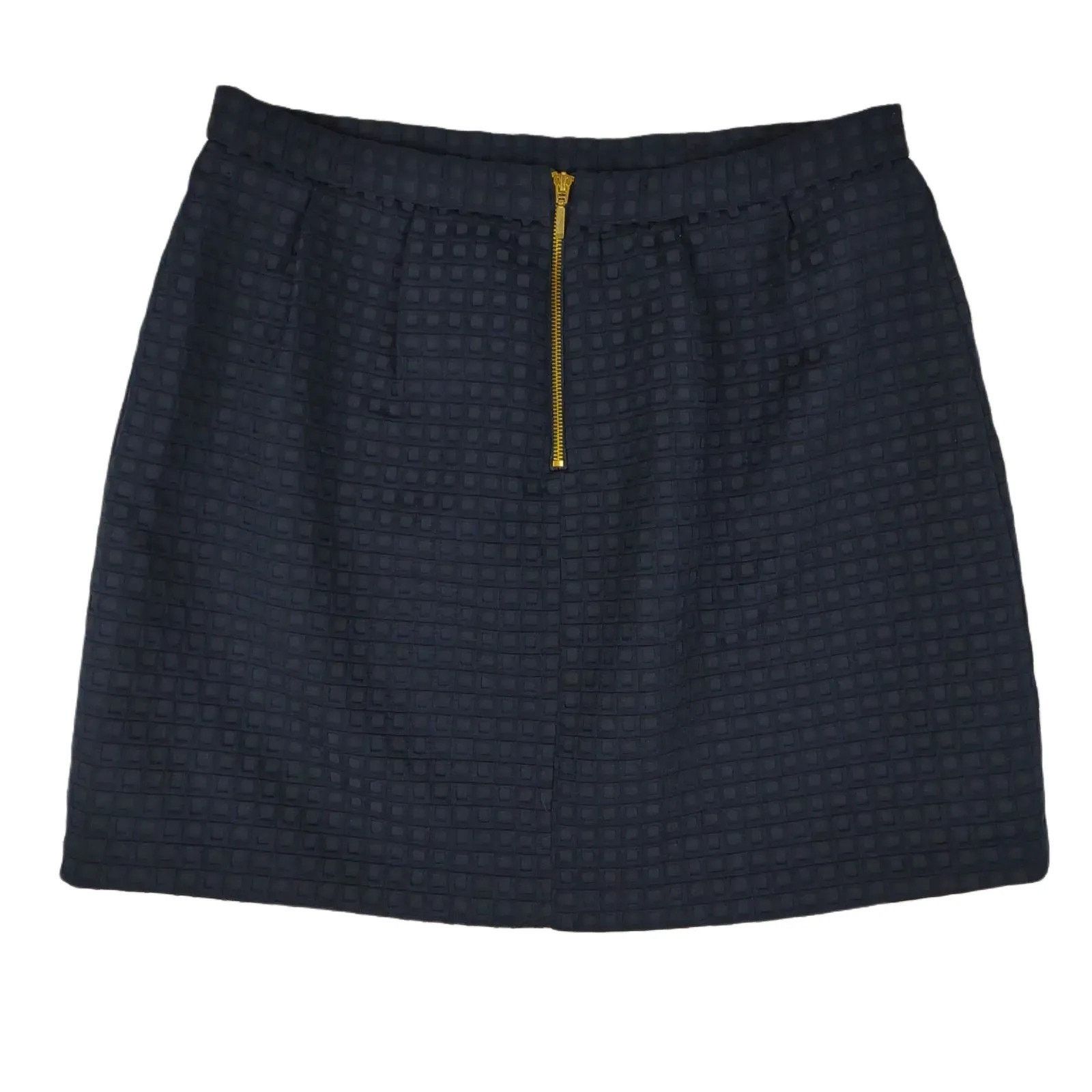 Other KATHERINE BARCLAY Montreal Navy Waffle Textured Mini Skirt Size 34" / US 12 / IT 48 - 2 Thumbnail