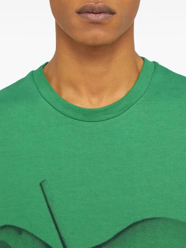 Jil Sander o1w1db10825 Print Cotton T-Shirt in Green Size US XL / EU 56 / 4 - 5 Thumbnail