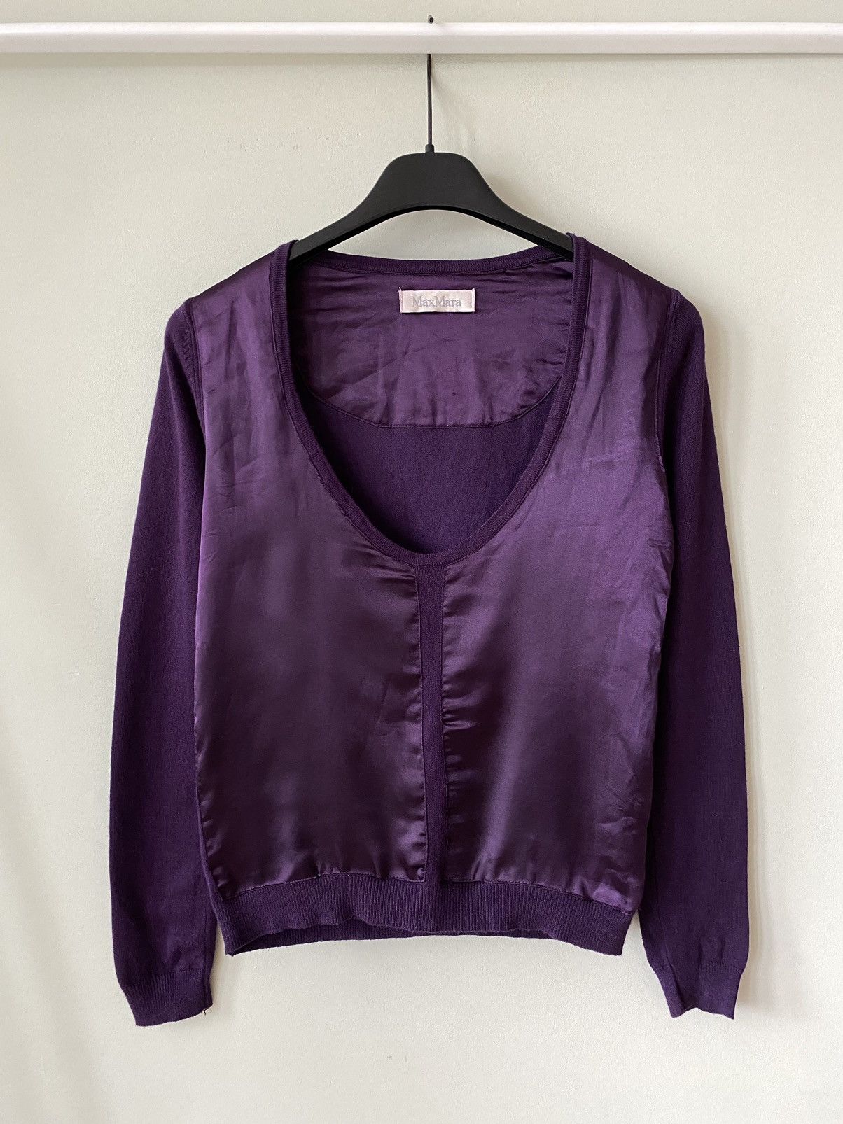 Max Mara Max Mara Vintage v neck jumper sweater Size L / US 10 / IT 46 - 1 Thumbnail