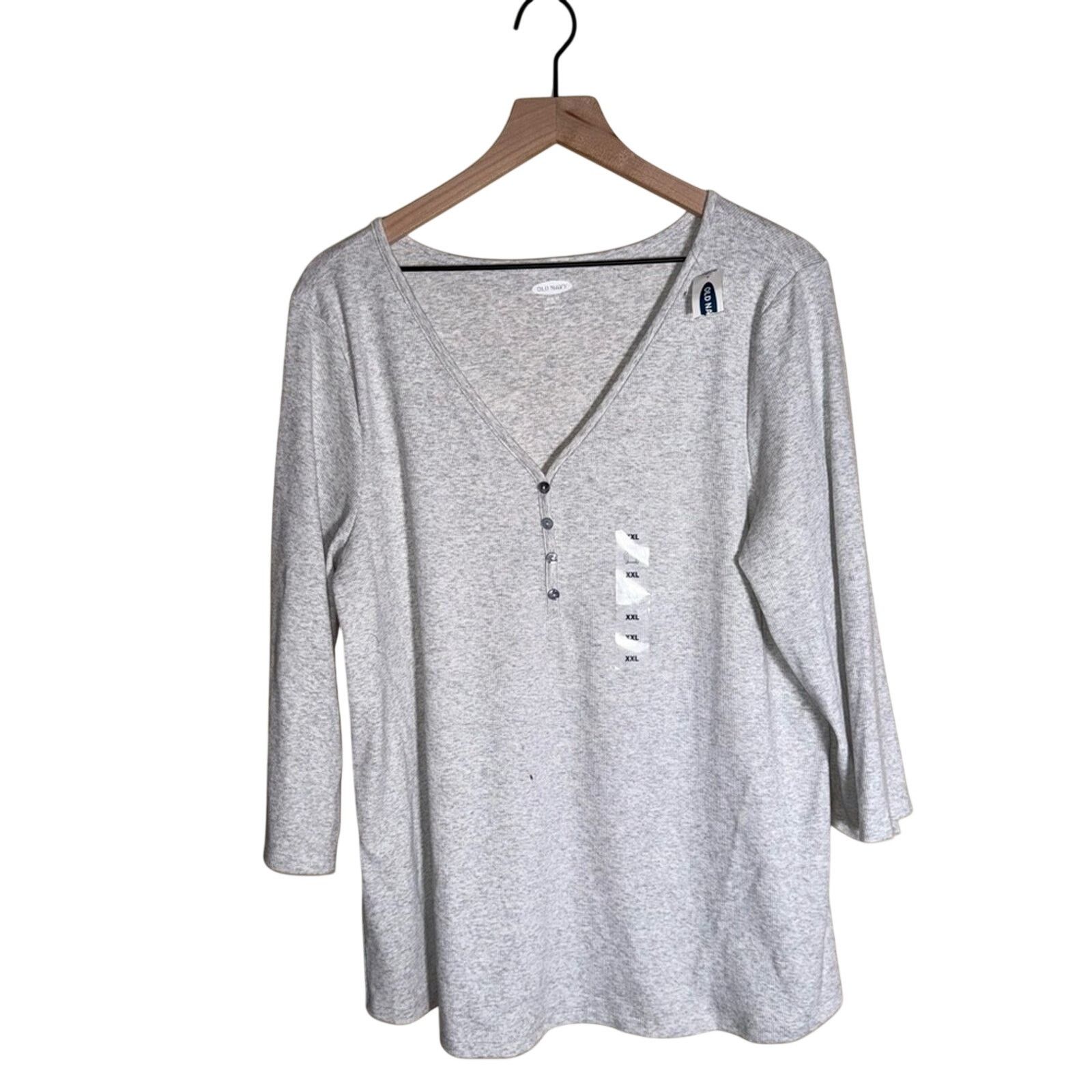 Old Navy NWT OLD NAVY ribbed plus size Henley long sleeve shirt XXL Size XXL / US 16-18 / IT 52-54 - 1 Thumbnail