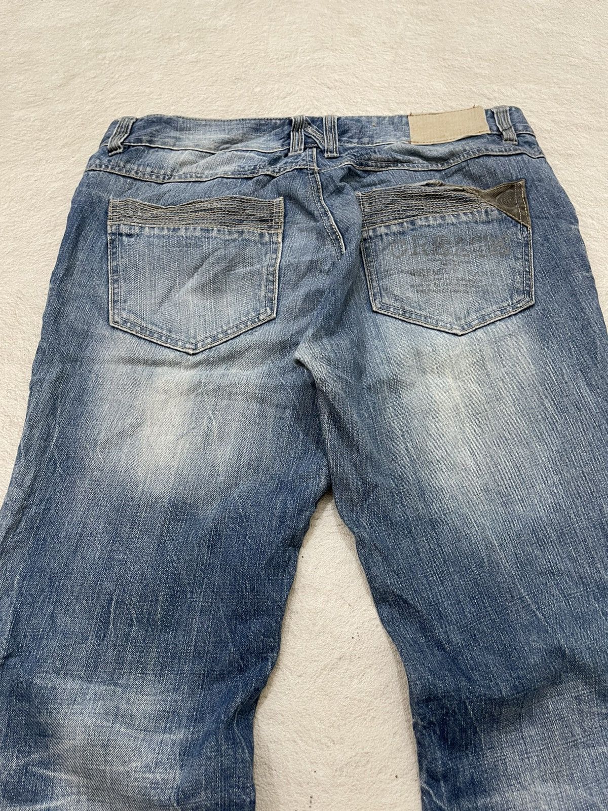 Japanese Brand 2000s Blueforce Distressed Denim Dirty Washed Y2K Japan Size US 35 - 10 Thumbnail