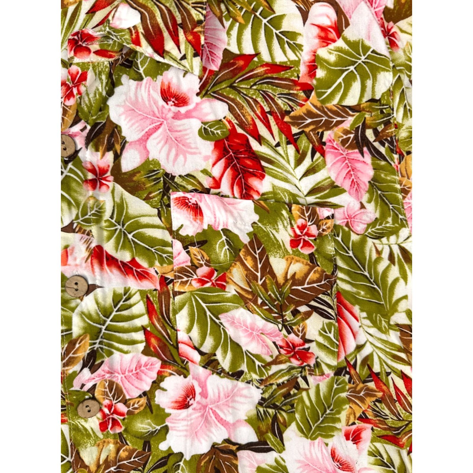 Pinko Princess Cruises Shirt Women 2XL Green Floral Rayon Hawaiian Button Up Casual Travel Short Sleeve Womens Vintage: No Size XXL / US 16-18 / IT 52-54 - 6 Thumbnail