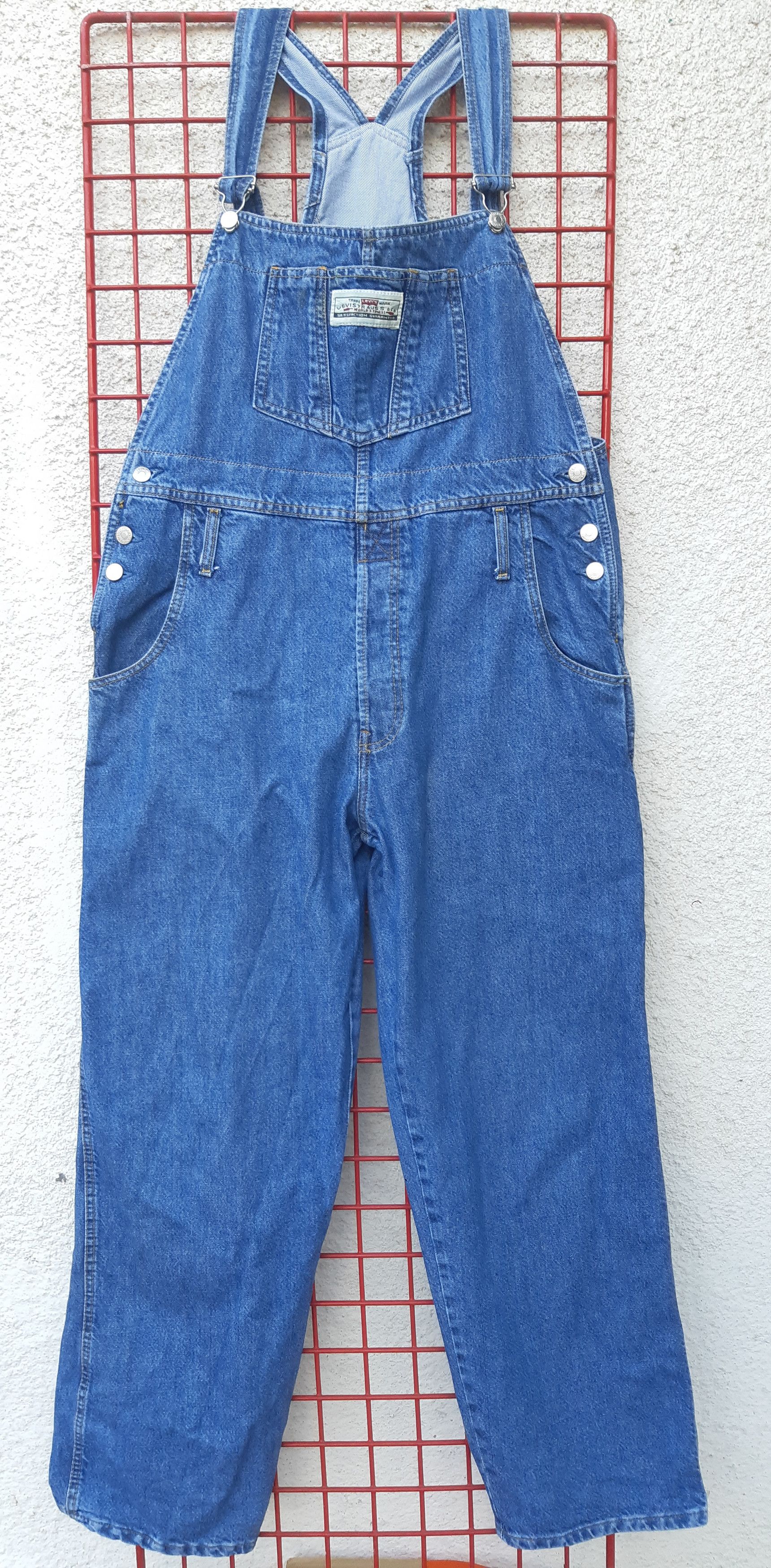 90’s vintage Levi's denim coverall Vintage 1990's Levis Girls Wide Leg Denim Overalls