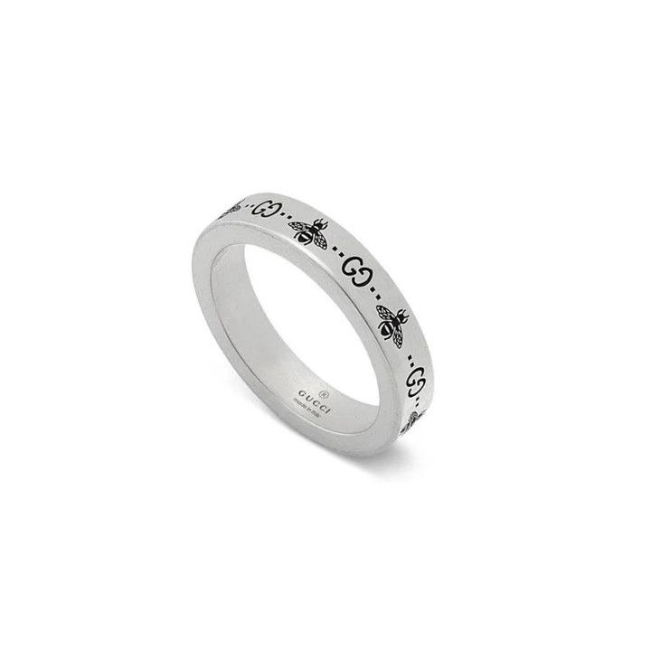 Gucci oc11z0126 Size: 25 / Signature Bee Engraved Ring In Silver Size ONE SIZE - 5 Thumbnail