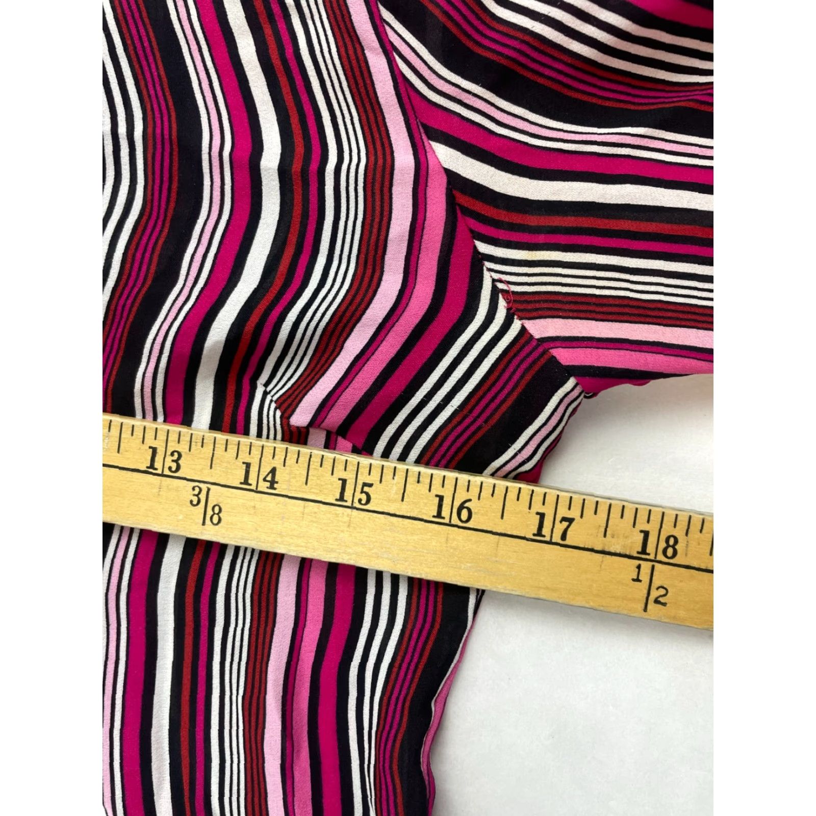 Michael Kors Michael Kors Shirt Women's Size 4 Button-Up Striped Pink Black White Sheer Multicolor Casual Womens Colorful 4 Size S / US 4 / IT 40 - 6 Thumbnail