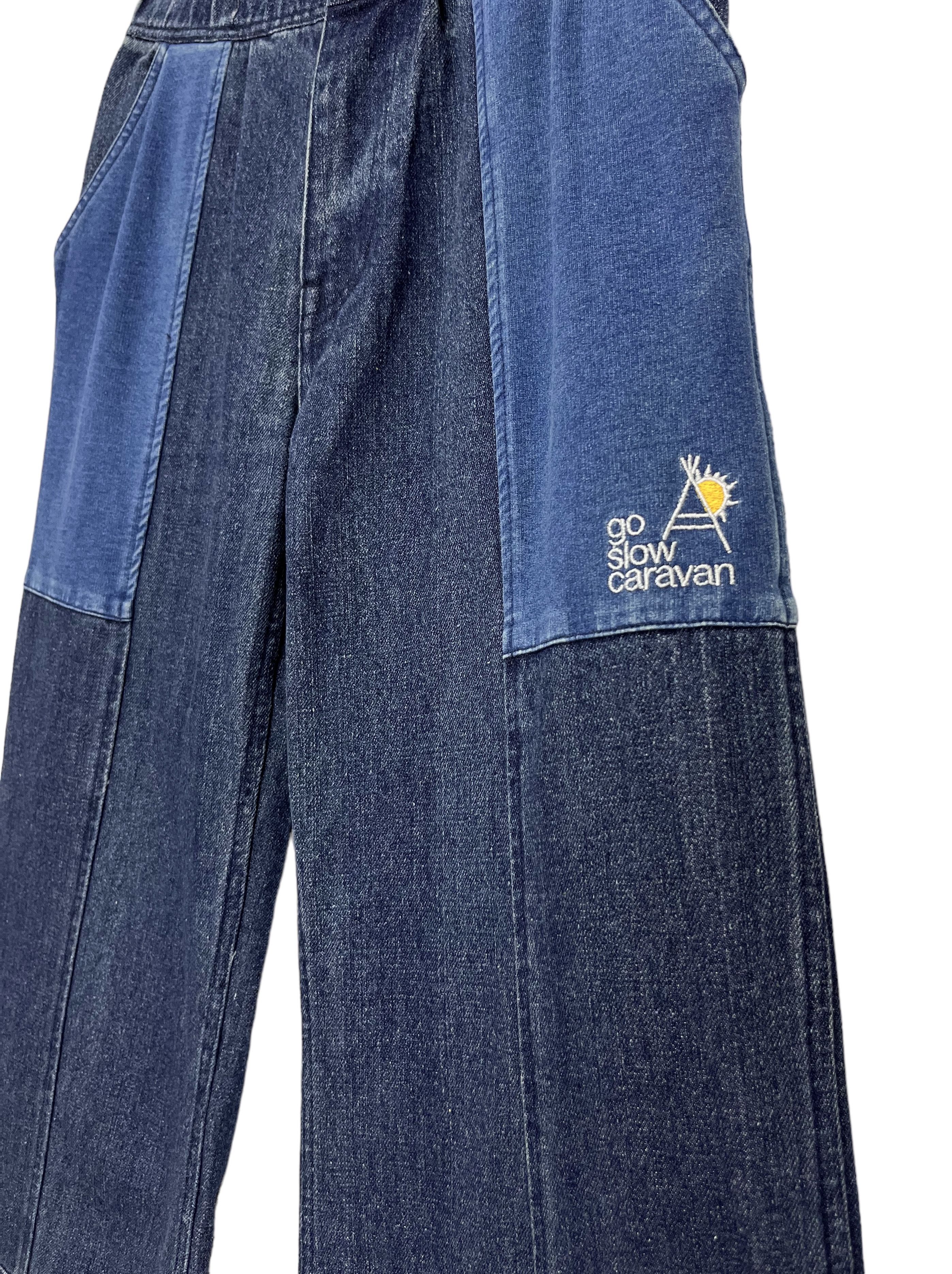go slow caravan 🔥Vintage GO SLOW CARAVAN Elastic Waist Wide Leg Denim Size 30" / US 8 / IT 44 - 8 Thumbnail