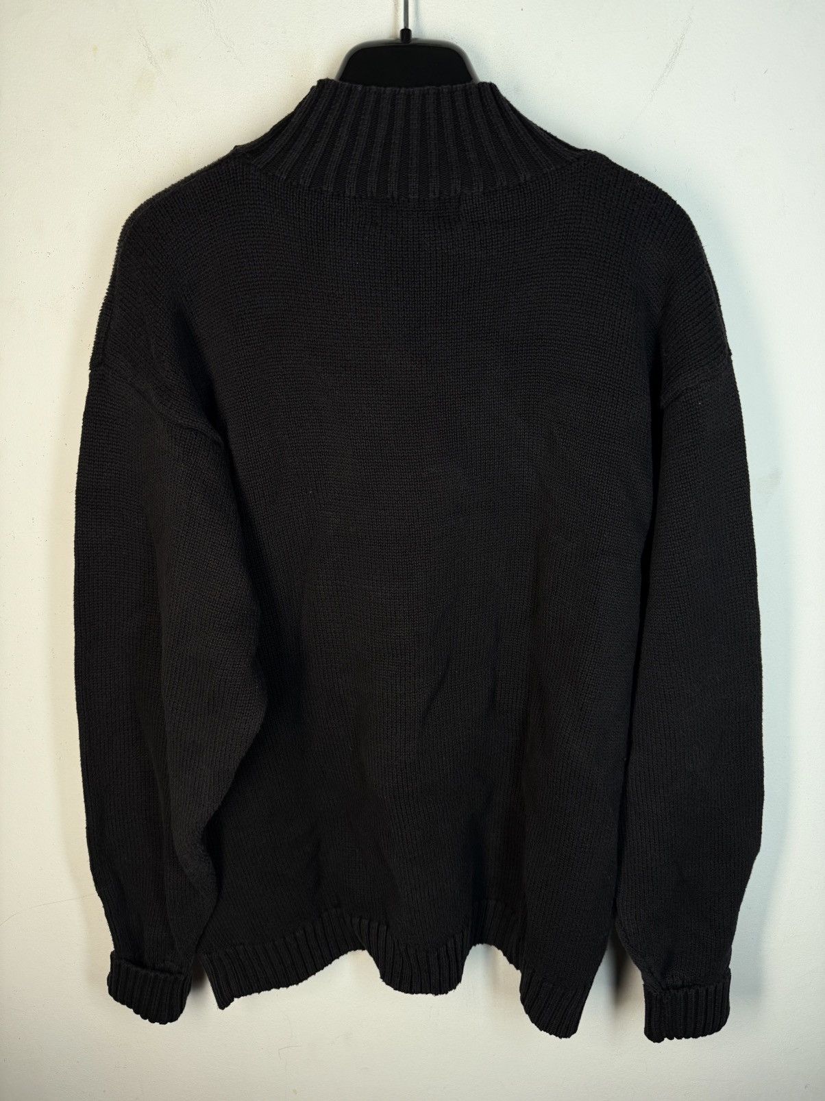Yves Saint Laurent Black YSL Sweater Knit Big Logo Turtleneck YSL Sweatshirt Size US L / EU 52-54 / 3 - 14 Thumbnail