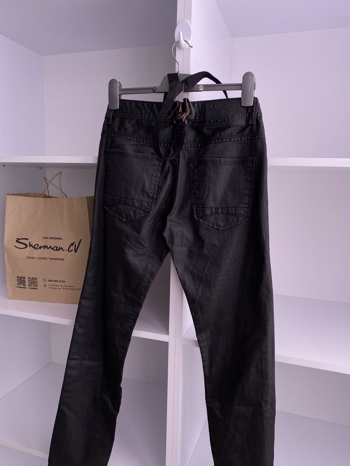 Designer × Vintage Jeansnet pants with suspenders Size US 30 / EU 46 - 7 Thumbnail