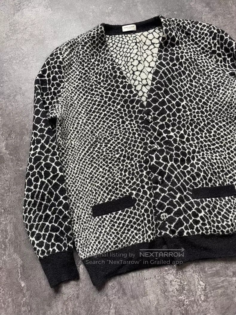 Saint Laurent Paris Saint Laurent Paris Crocodile Pattern Mohair Knit Open Car Size US L / EU 52-54 / 3 - 2 Thumbnail