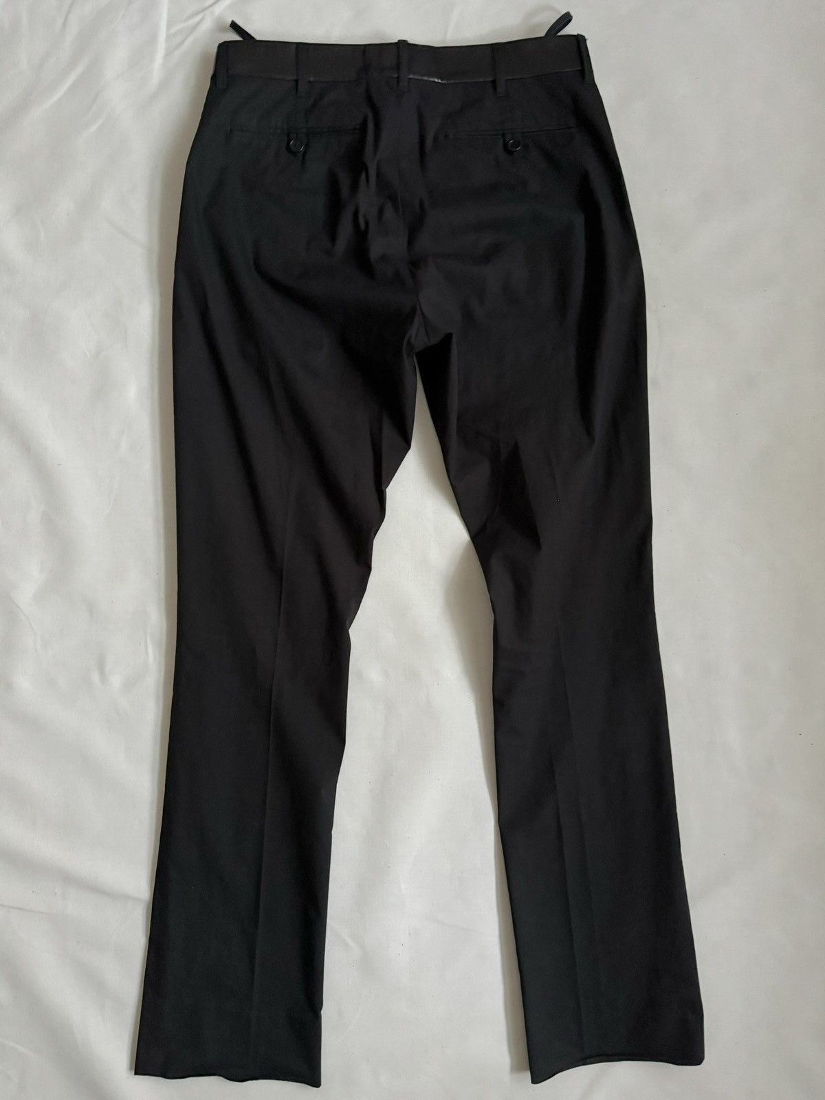Helmut Lang 90’s Cotton Trouser with Leather Waistband Size 46R - 2 Thumbnail