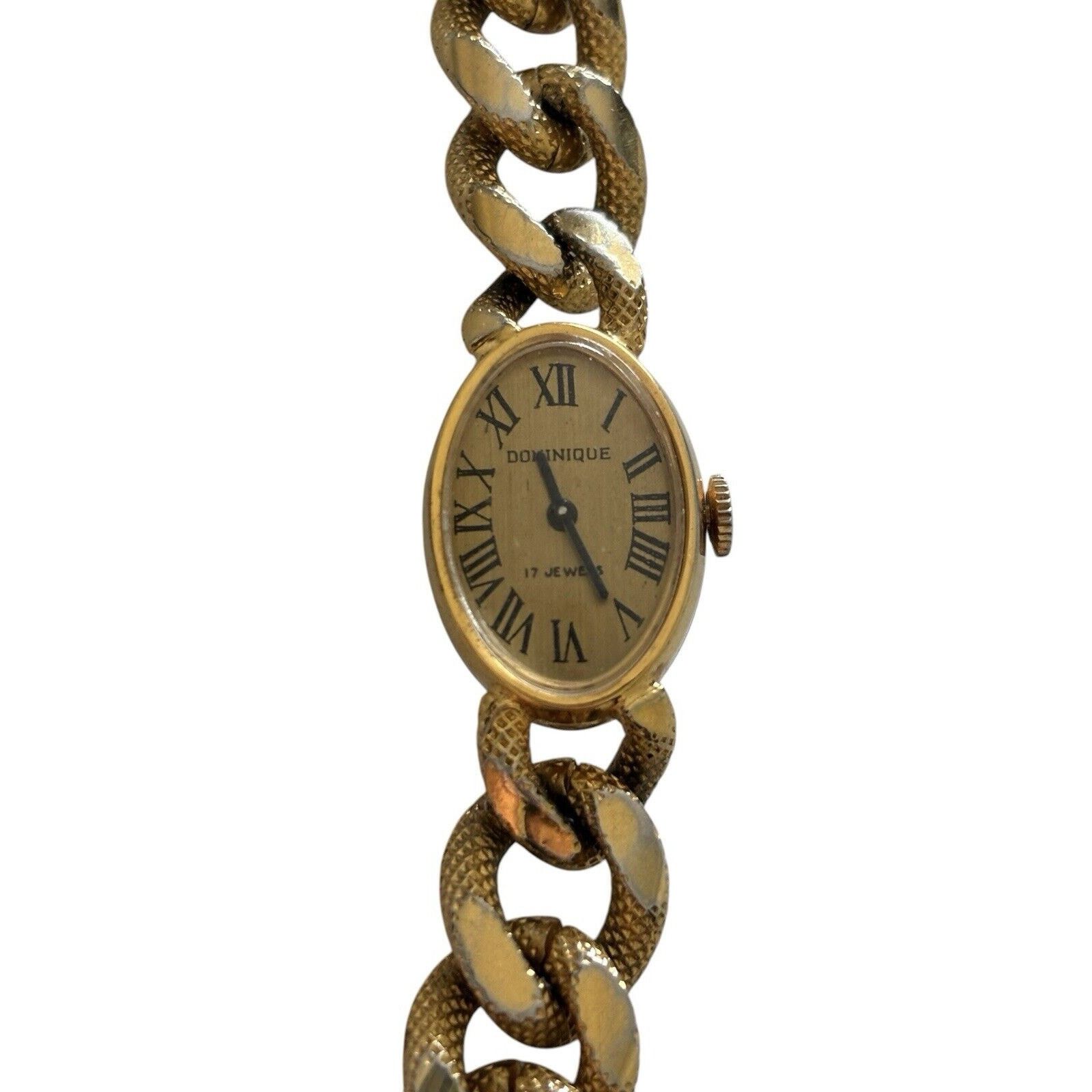 Other PAUL DOMINIQUE 17 Jewels Wind-up Gold Chain Watch Working Size ONE SIZE - 7 Thumbnail