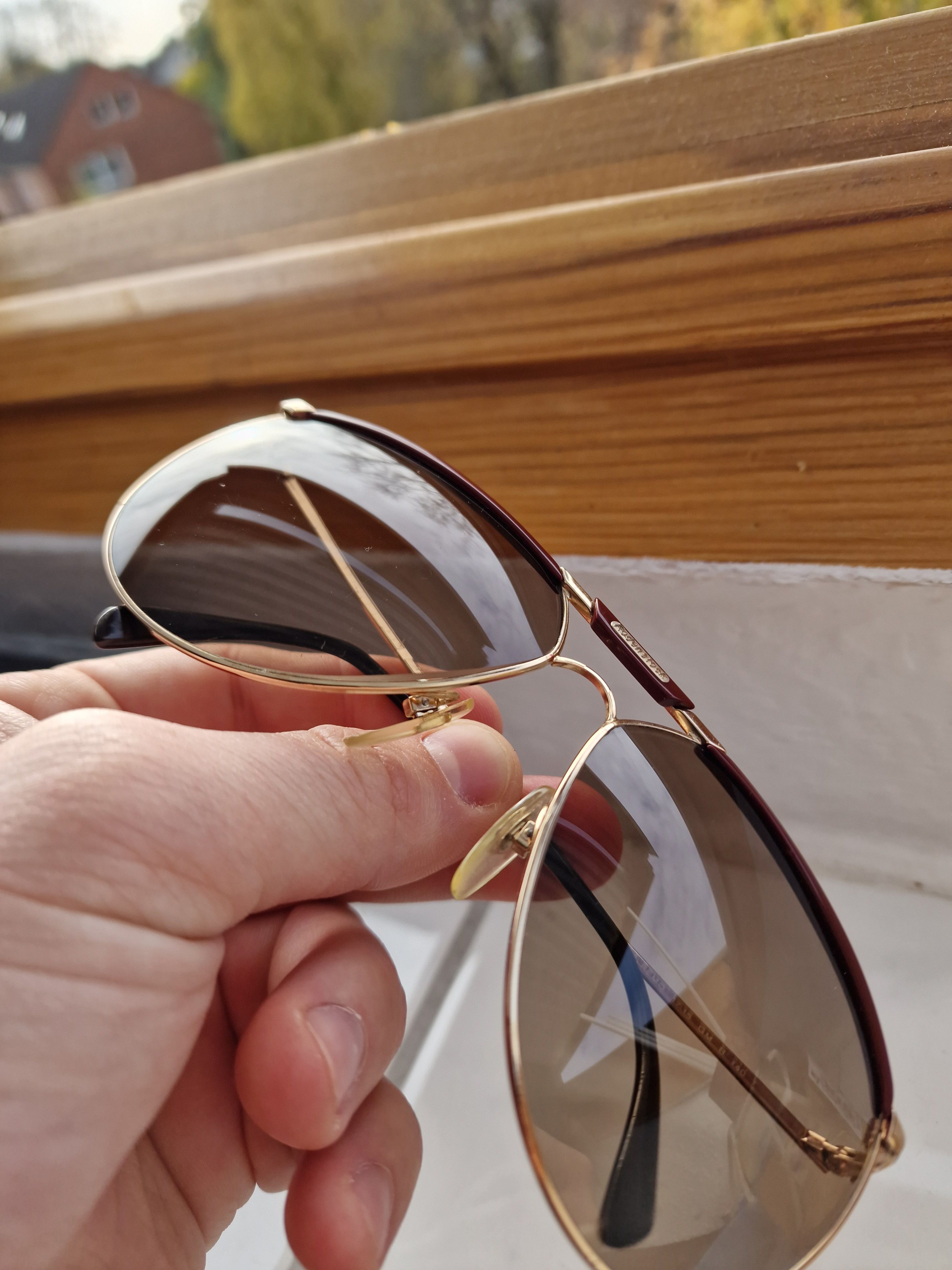 Vintage RODENSTOCK AVIATOR Sunglasses REMO GOLD \ BROWN Lensess USED Size ONE SIZE - 19 Thumbnail