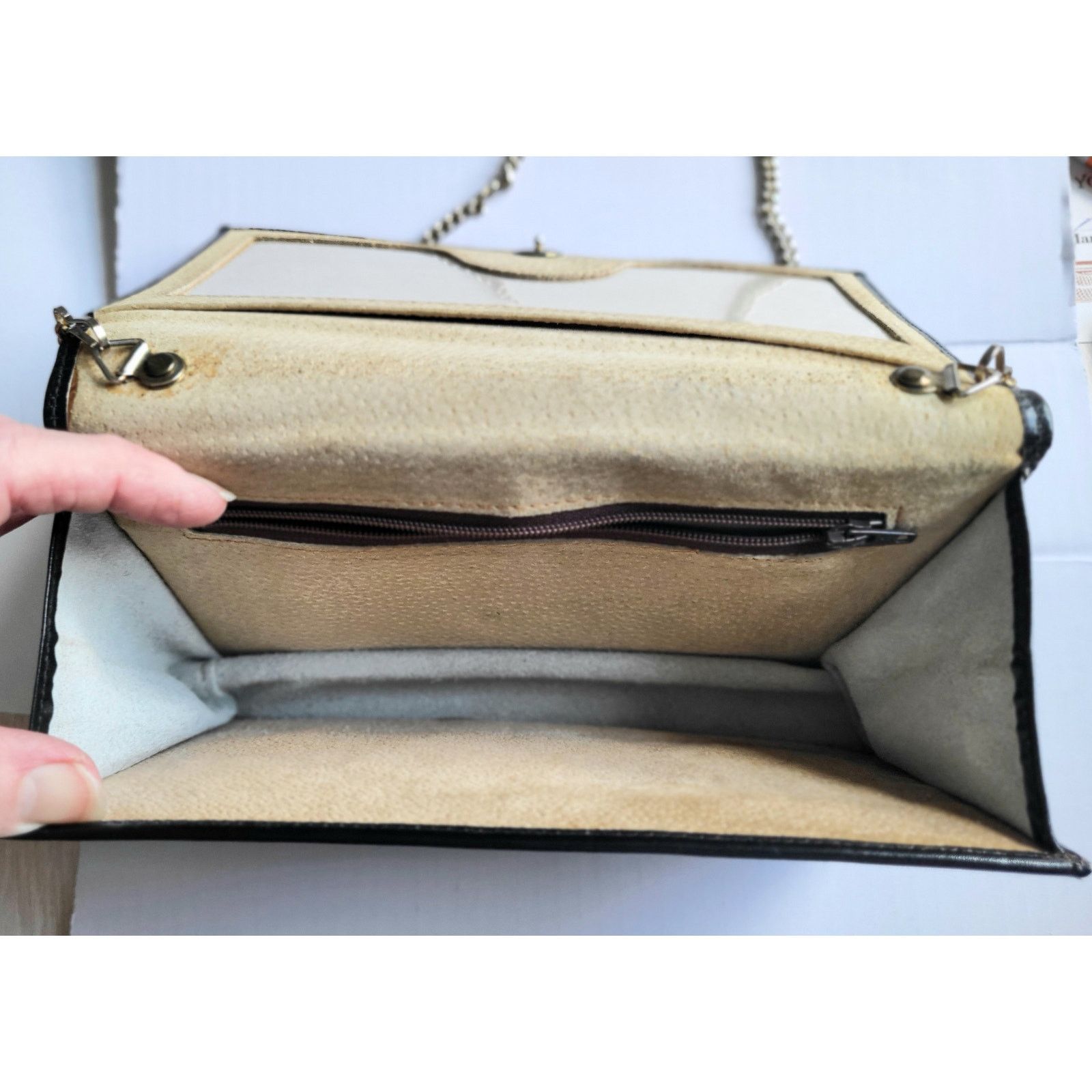 Pierre Cardin Vintage Pierre Cardin Clutch Shoulder Bag Black Leather 70s Size ONE SIZE - 8 Thumbnail