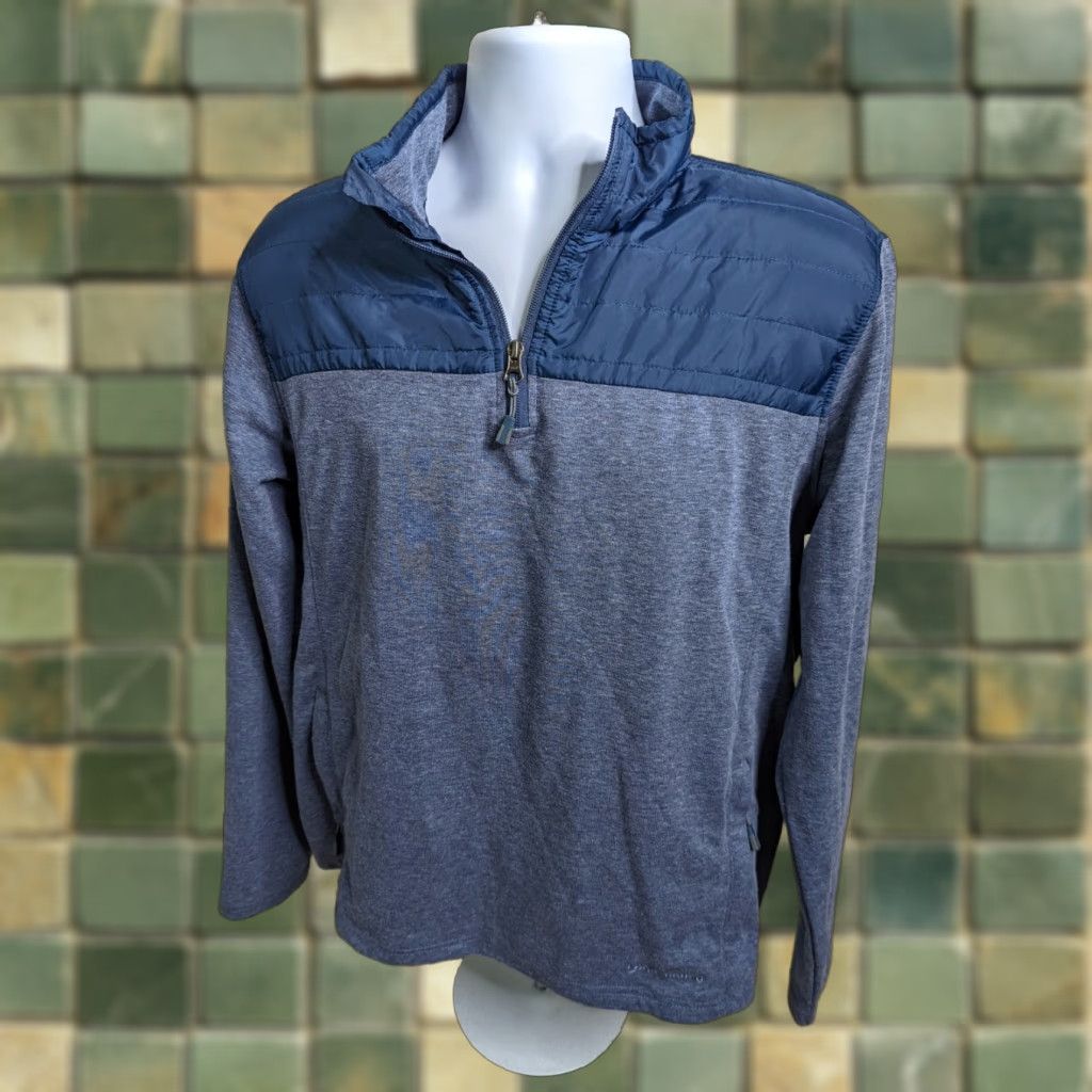 Eddie Bauer Eddie Bauer Sport 1/4 Zip Pullover Shirt Blue Mock Neck Mens Large T7S Size US L / EU 52-54 / 3 - 1 Thumbnail