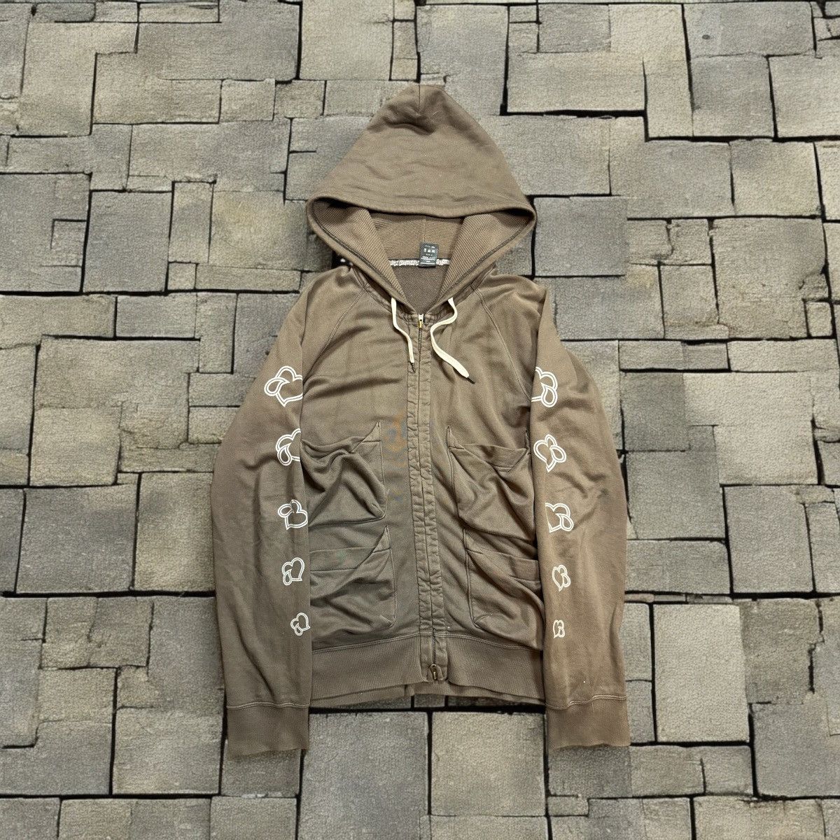 Pre-owned Number N Ine Number Nine Crying Hearts Cargo Zip Up Hoodie In Brown