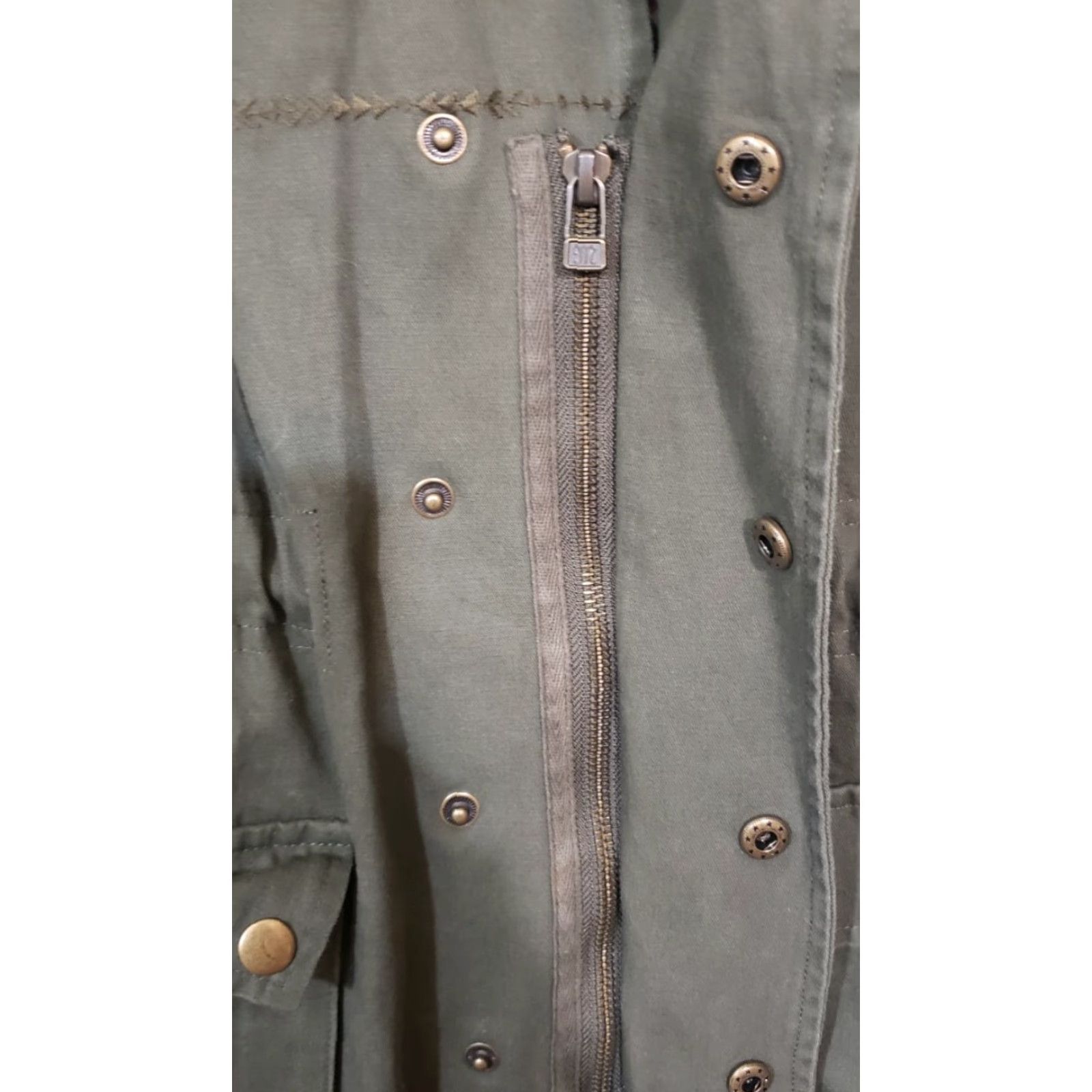 Miss Me Miss Me Military Style Army Green Beaded Collar Jacket Embellished Size S Women Cotton Button-Front Short Fall Spring Winter Casual Vintage: No Size S / US 4 / IT 40 - 6 Thumbnail