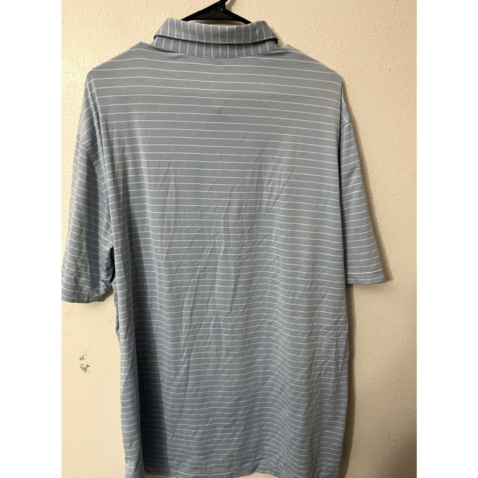 Peter Millar Peter Millar Shirt Men XL Blue Stripe Short Sleeve Polo Embroidered Logo Pebble Beach Golf Stretch Size US XL / EU 56 / 4 - 2 Thumbnail
