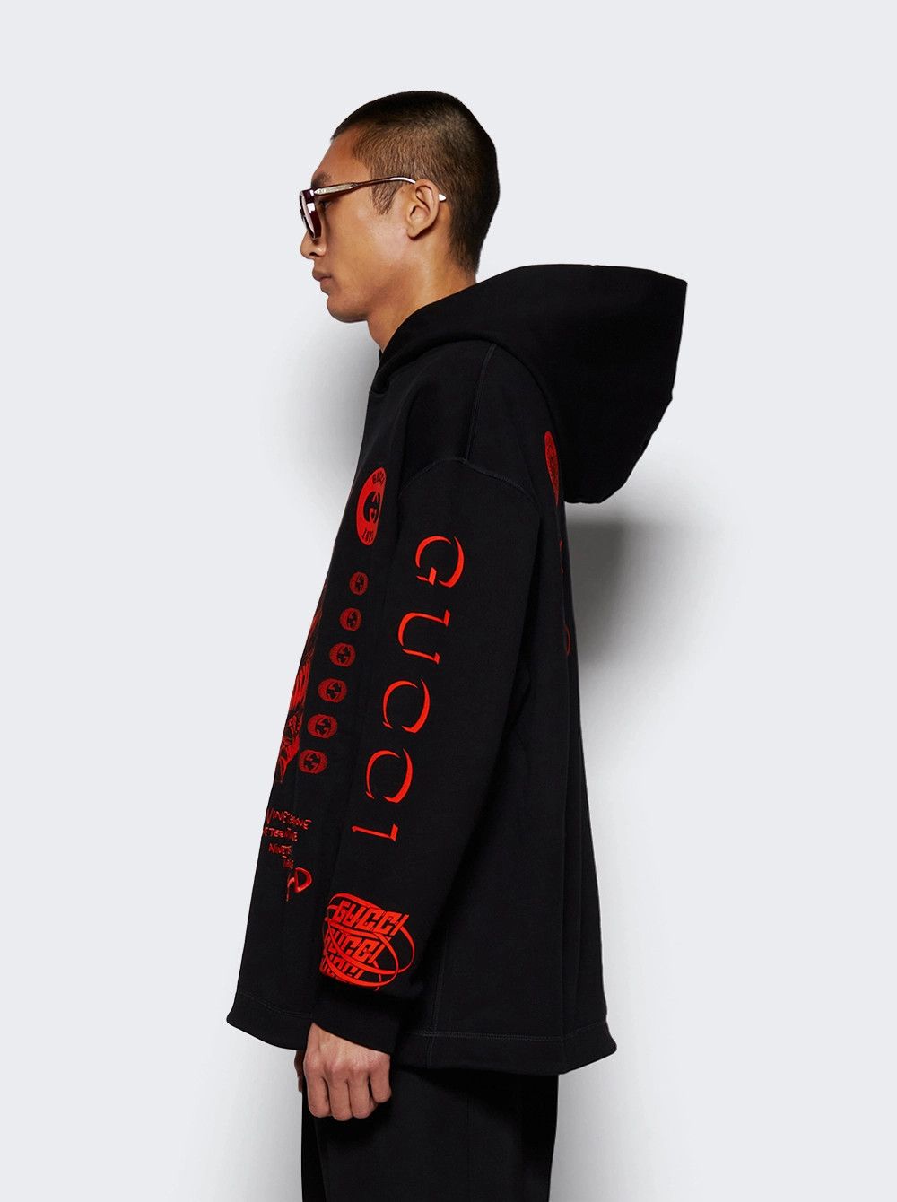 Gucci o1loc1c1225 784414 Symbols Hooded Sweatshirt Black & Orange Size US XL / EU 56 / 4 - 4 Thumbnail