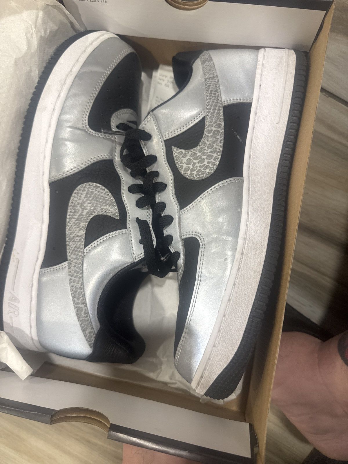 Nike af1 black silver Size US 11 / EU 44 - 2 Thumbnail