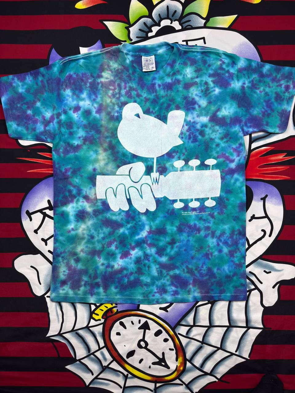 Band Tees NFA Vintage 1994 Woodstock Ventures Concert Tie Dye T-Shirt Size US XL / EU 56 / 4 - 1 Thumbnail