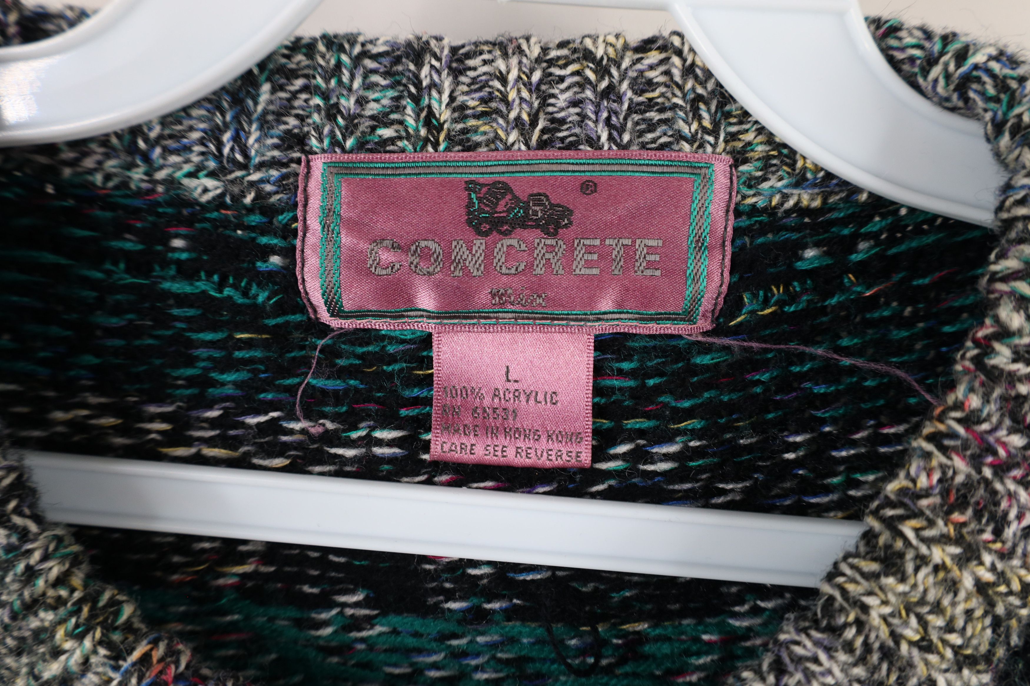 Vintage Vintage 90s Coogi Style Rainbow Textured Knit Sweater Size US L / EU 52-54 / 3 - 4 Thumbnail