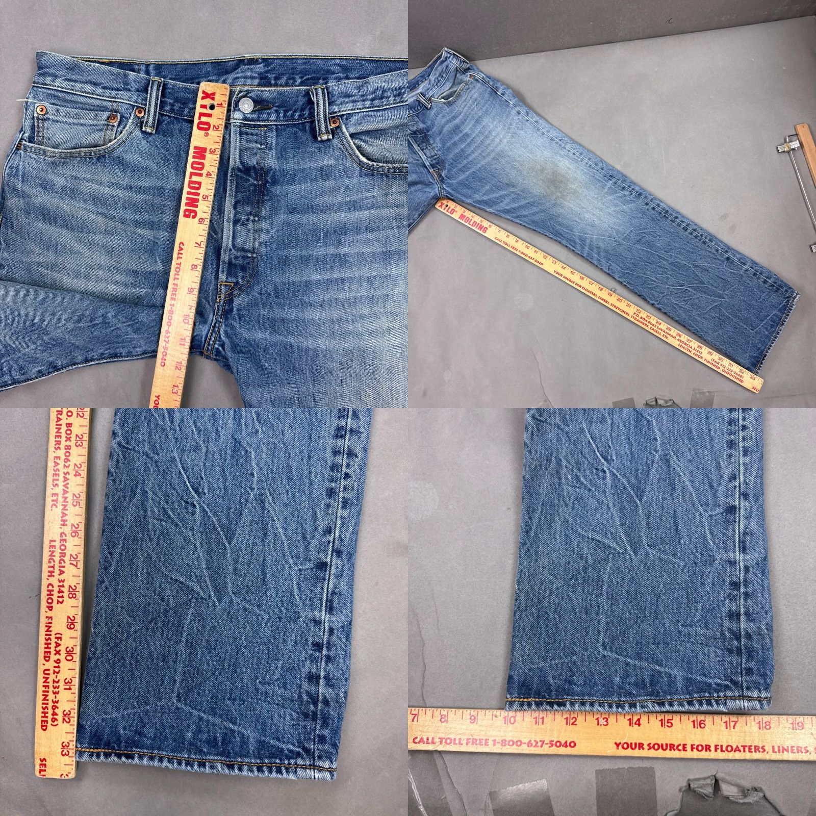 Levi's Levi's 501 Jeans Mens 36x34 Blue Button Fly Denim Pants Straight Classic" Size US 36 / EU 52 - 10 Thumbnail