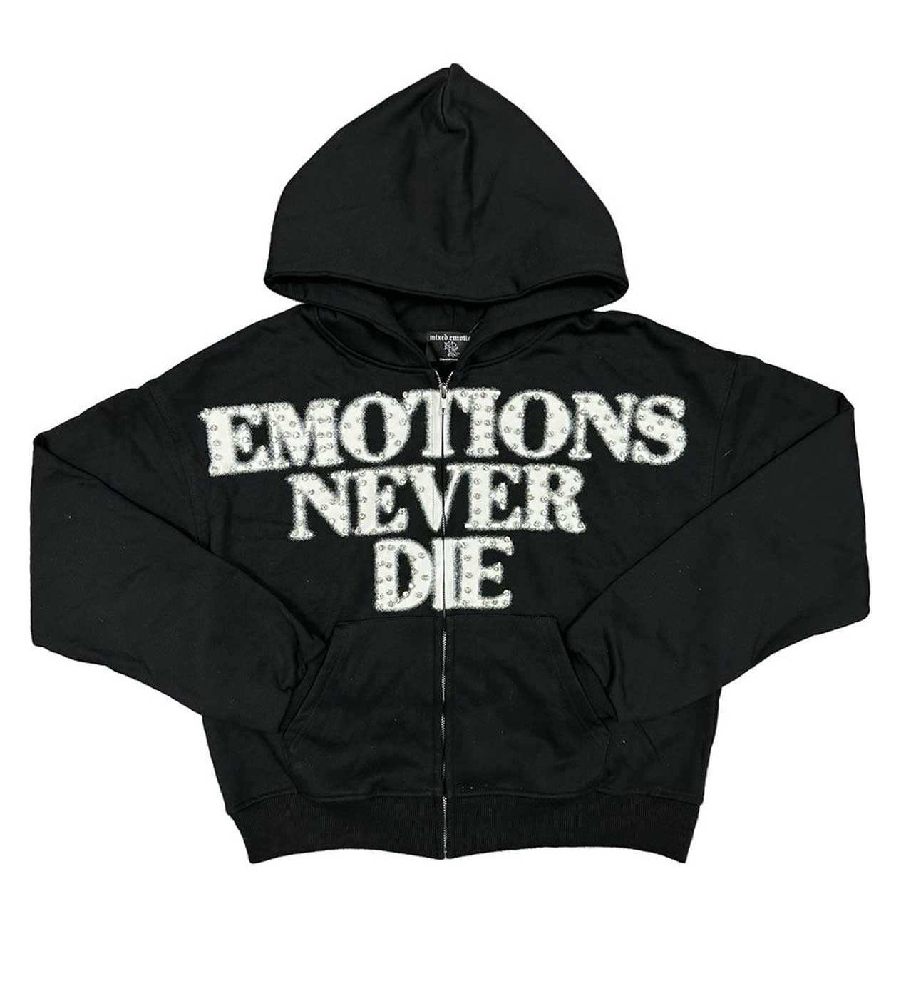 Other Mixed Emotions "End" Rhinestone Hoodie Black Size US S / EU 44-46 / 1 - 1 Thumbnail