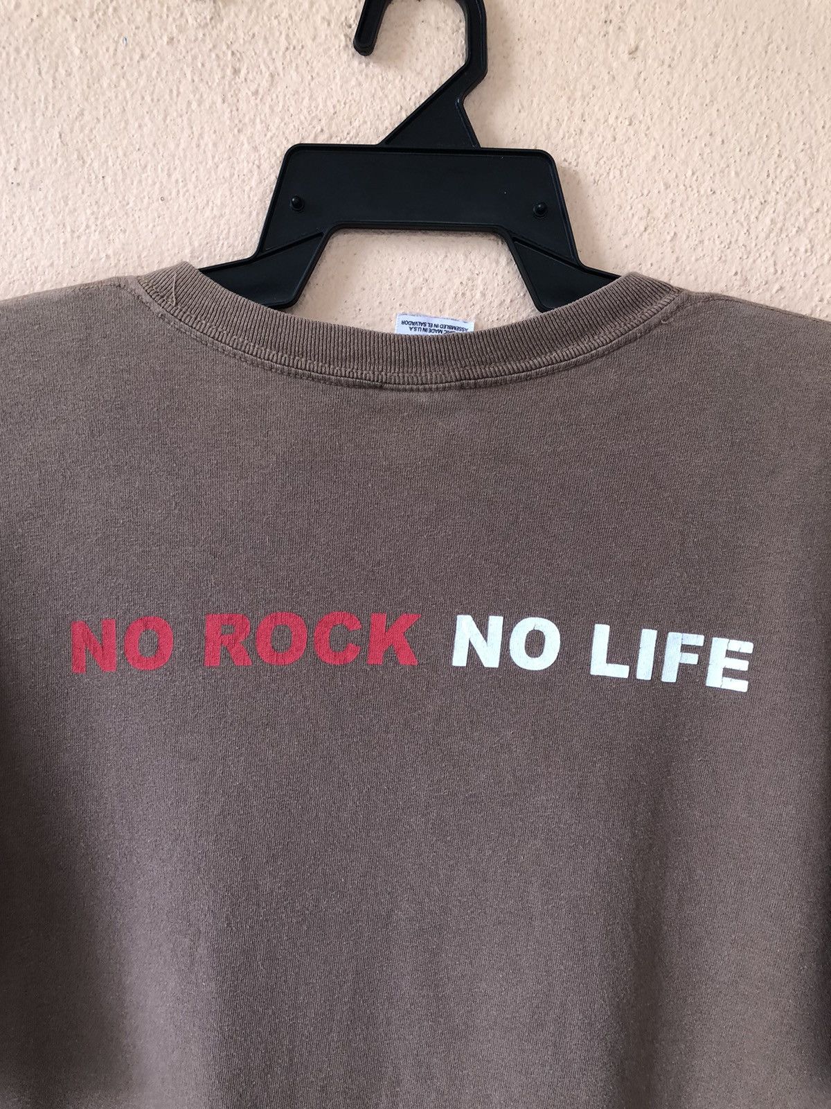 Vintage Vintage GANGSTER No Rock No Life Brown Tee Size US L / EU 52-54 / 3 - 3 Thumbnail