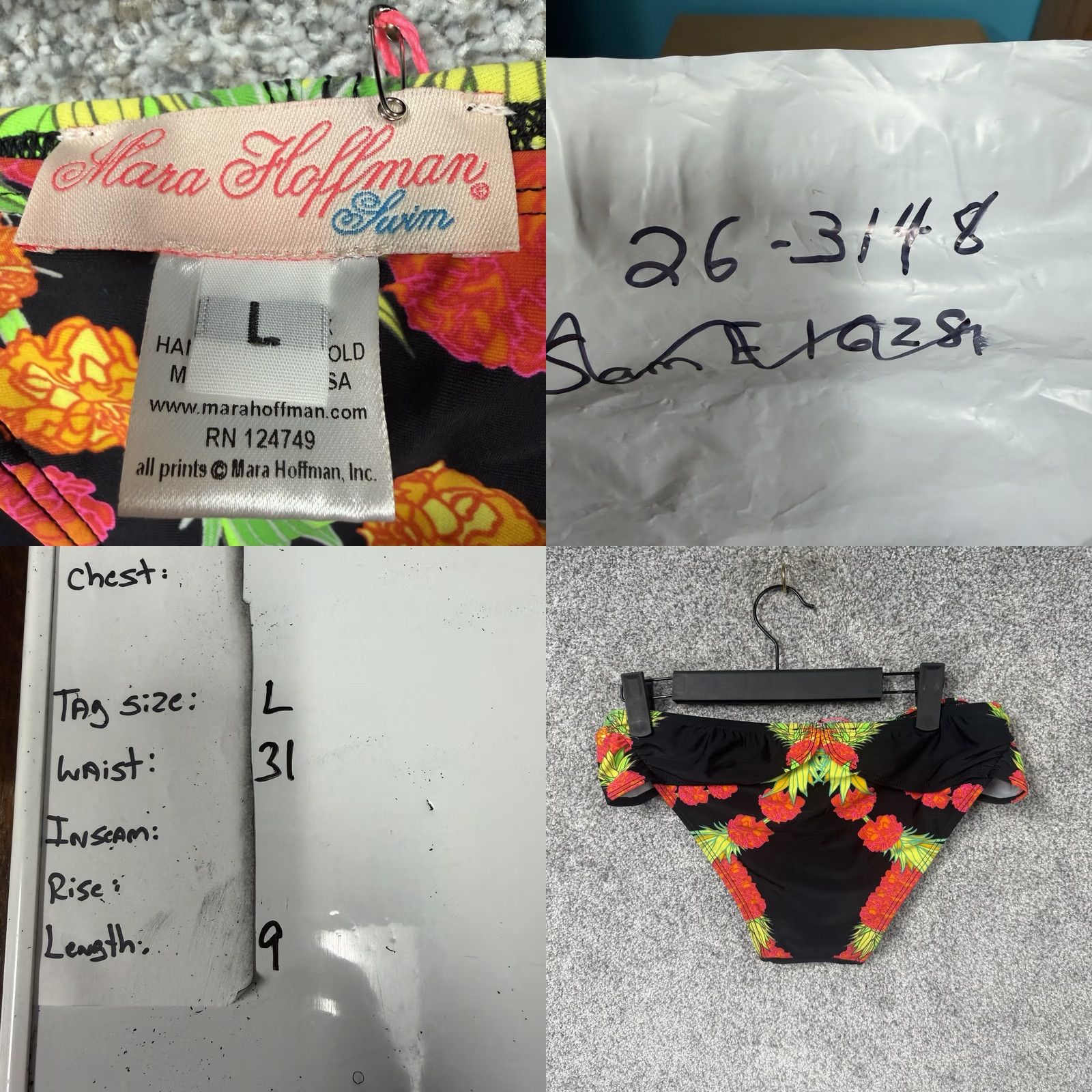 Mara Hoffman Mara Hoffman Bikini Bottom L Multicolor Floral Bikini Bottom Women L Pineapple Botanical Dopamine Indie Whimsigoth Swim Size 36" / US 14 / IT 50 - 8 Thumbnail