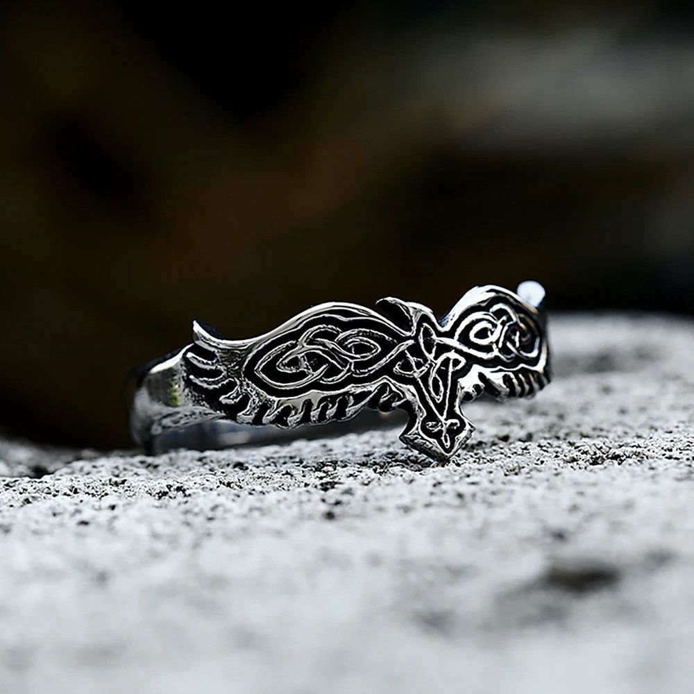 Other Viking Crow Ring Size ONE SIZE - 2 Thumbnail
