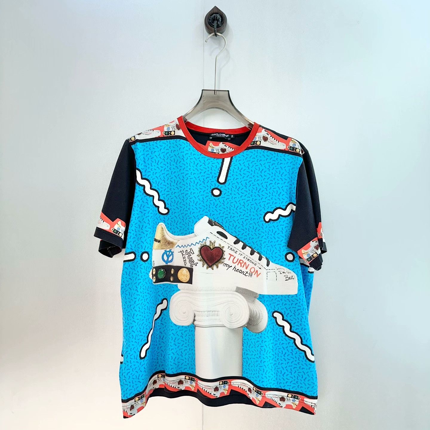 Dolce & Gabbana Dolce & Gabbana Printed Graphic Blue T-Shirt S Men Size US S / EU 44-46 / 1 - 1 Thumbnail