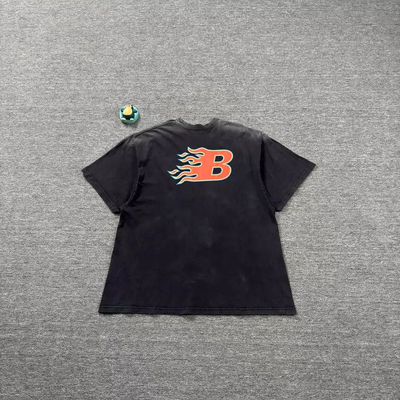Balenciaga Black vintage flame short-sleeve