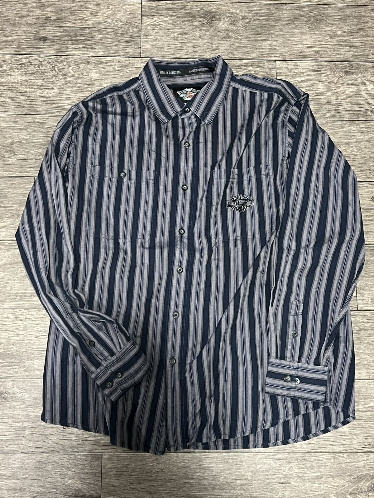 Harley Davidson × Vintage Embroidered Harley Davidson Button Up Shirt Size US XL / EU 56 / 4 - 4 Thumbnail