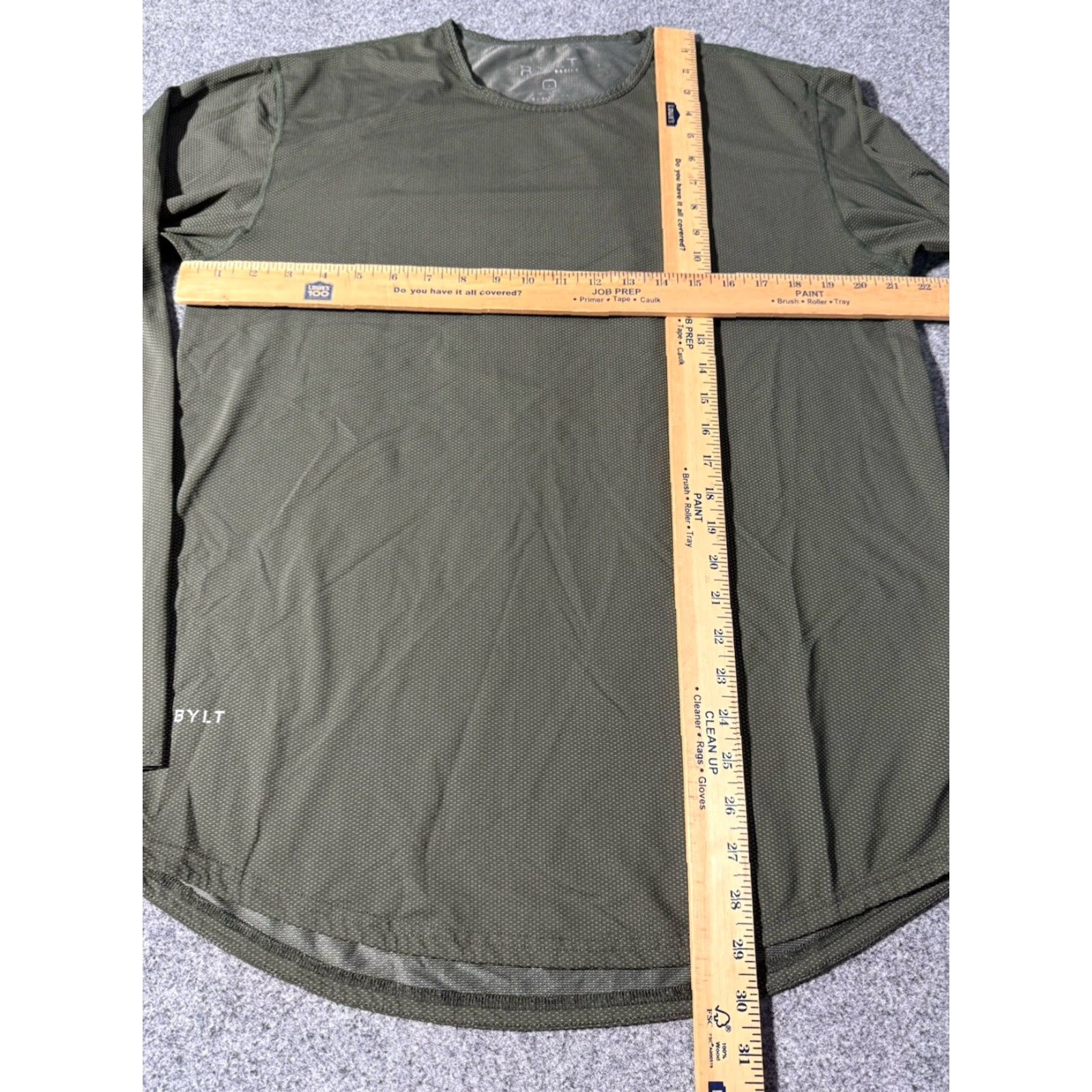 Olive BYLT Mens Large Olive Green Premium Basics Long Sleeve Performance Tee Shirt Size US L / EU 52-54 / 3 - 6 Thumbnail