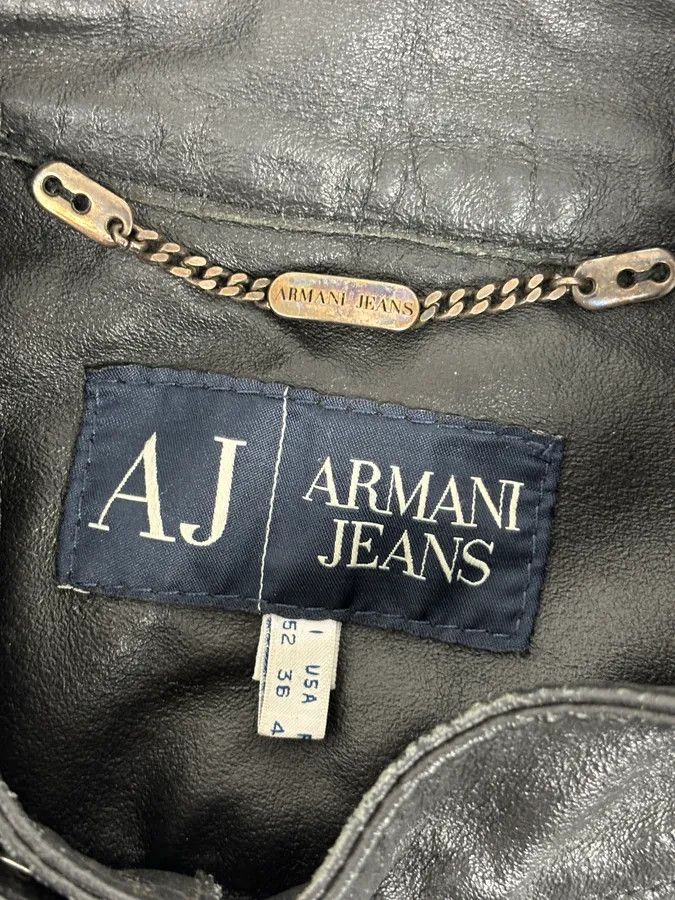 Armani 2000s Armani Black Hybrid Biker Leather Jacket Size US M / EU 48-50 / 2 - 10 Thumbnail