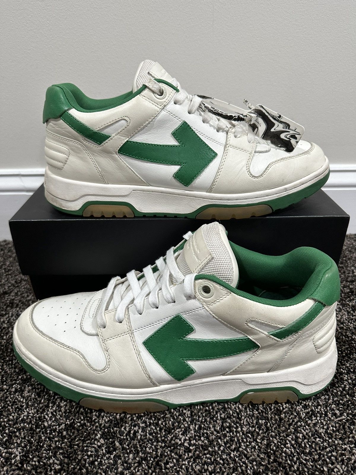 Off-White Off-White Virgil Out Of Office OOO White/Green Sneakers Size US 13 / EU 46 - 10 Thumbnail