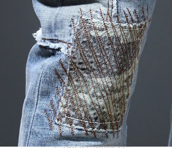 Japanese Brand VIBE Embroidered Patchwork Denim Pants Size US 36 / EU 52 - 6 Thumbnail