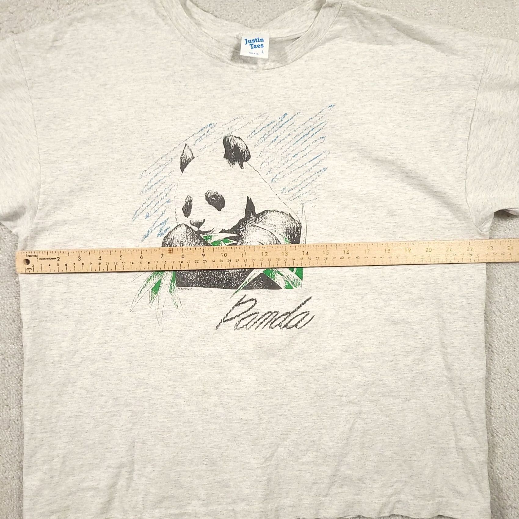Vintage VINTAGE 90s Panda Animal Nature Art Short Sleeve Gray T Shirt Large Mens Size US L / EU 52-54 / 3 - 3 Thumbnail