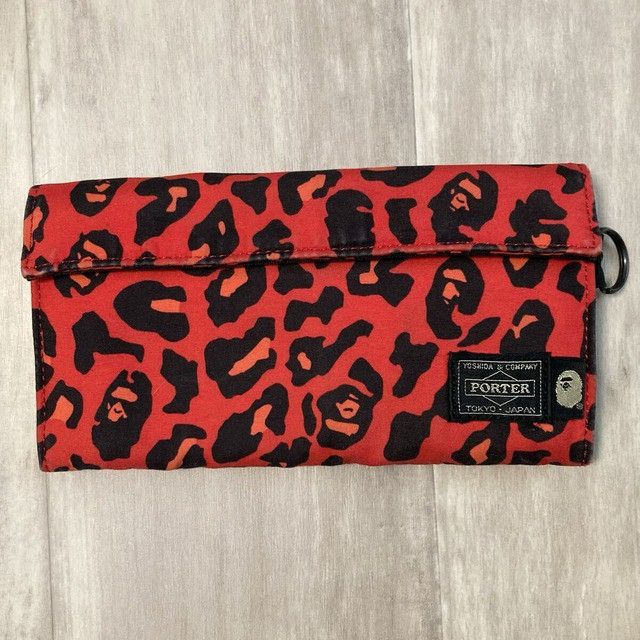 Bape × Porter BAPE × PORTER LONG WALLET Leopard Camo Red a bathing ape Size ONE SIZE - 1 Thumbnail
