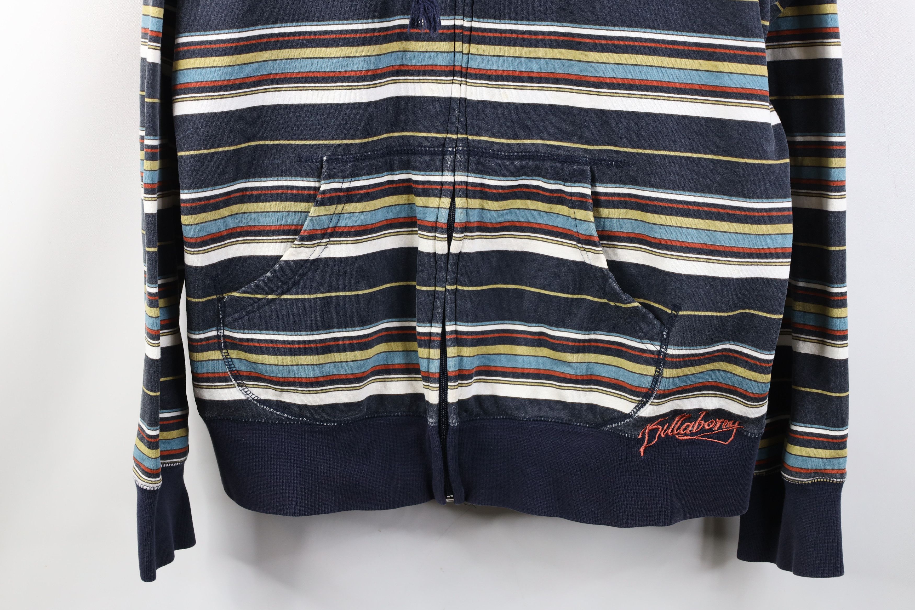Billabong Vintage Y2K Billabong Surfing Striped Full Zip Hoodie Size US L / EU 52-54 / 3 - 3 Thumbnail